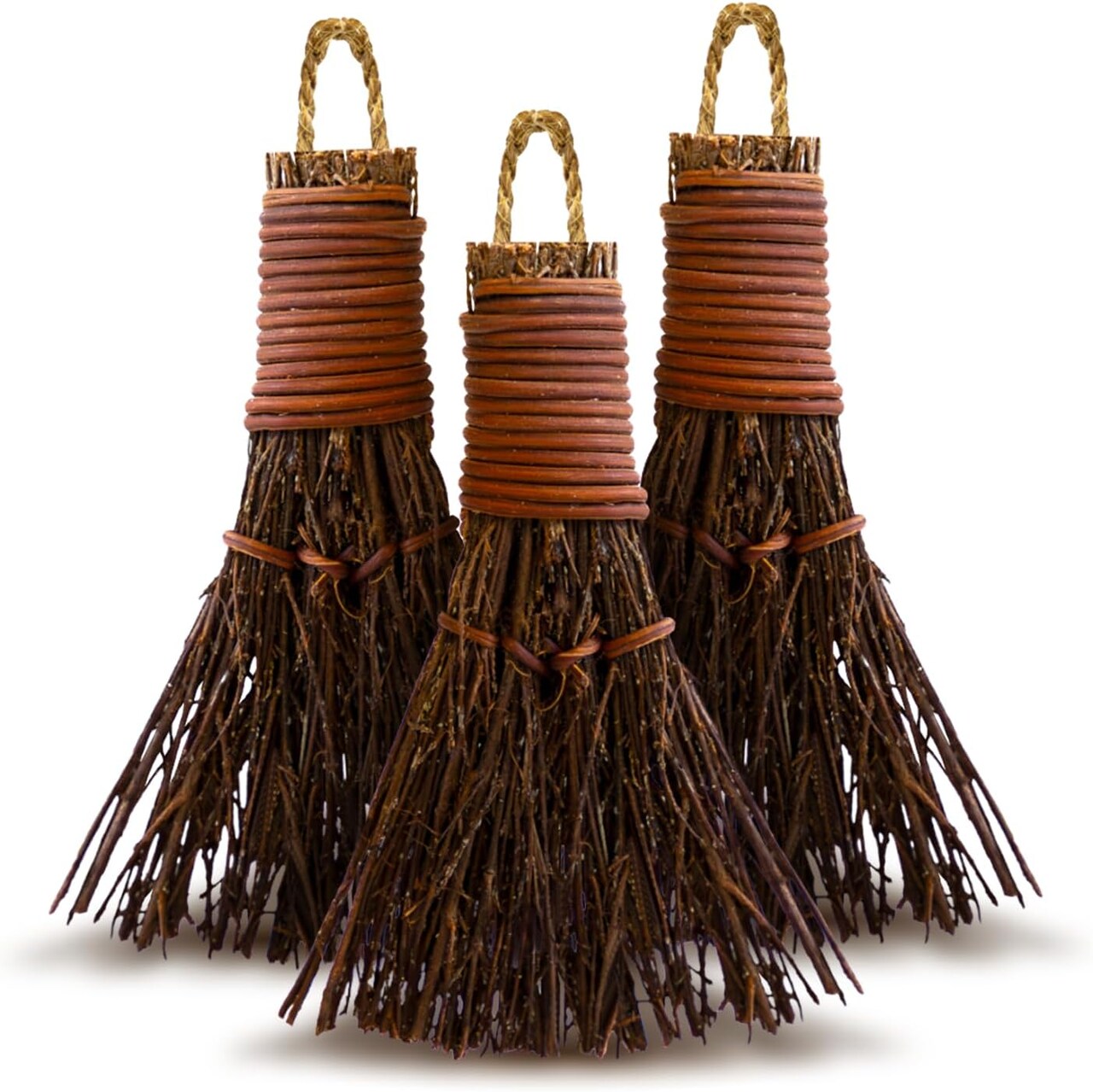 Pumpkin Spice Scented Broom 3in Mini Broomsticks - Decorative Witch Broom for Door Protection & Halloween Décor